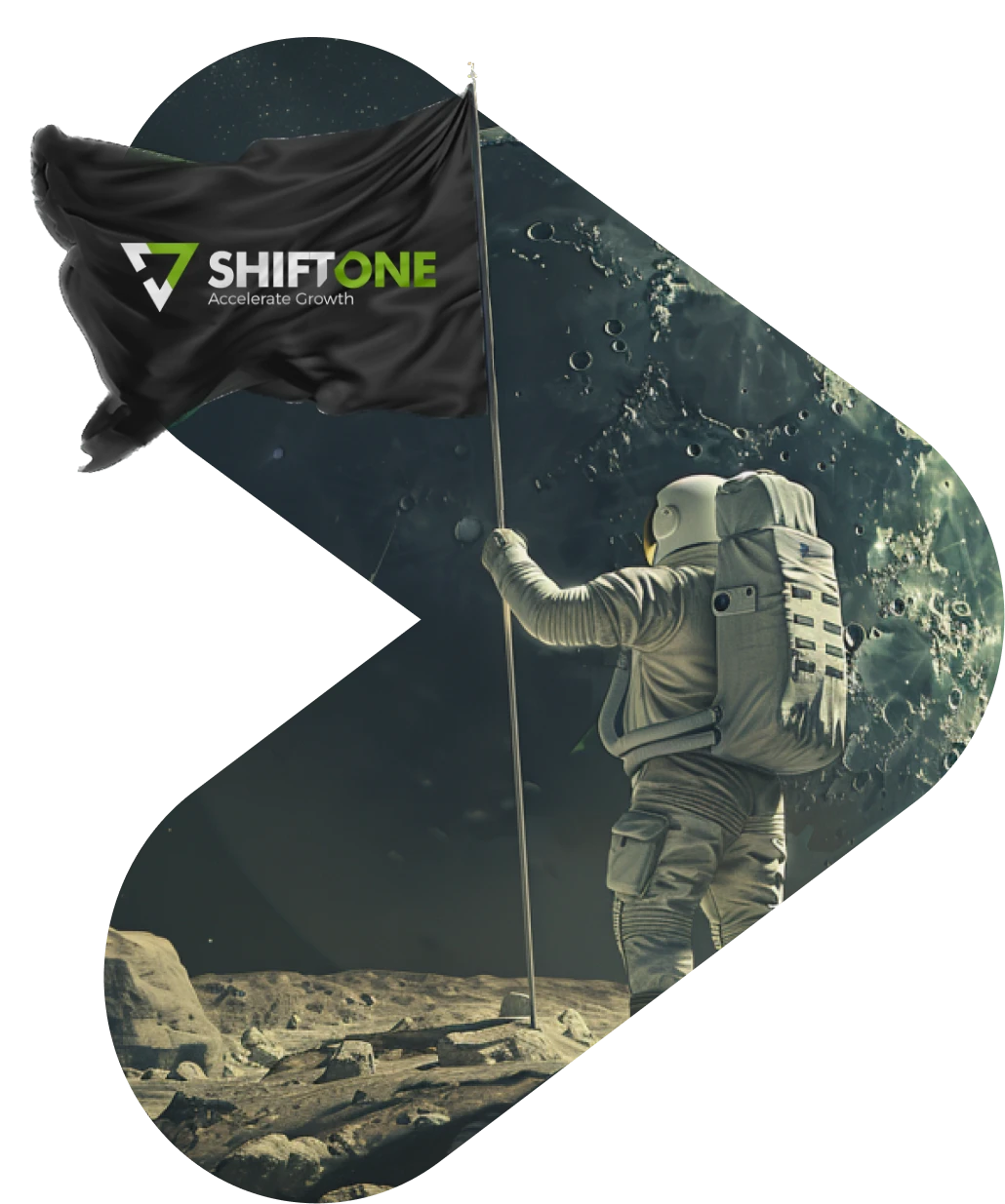 astronaut-holding-flag-with-shift-one-logo astronaut-holding-flag-with-shift-one-logo